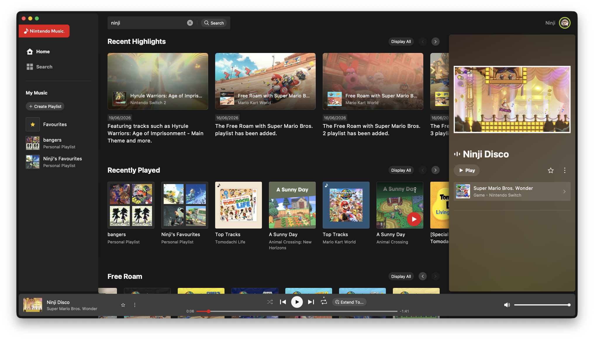 Ninji app screenshot
